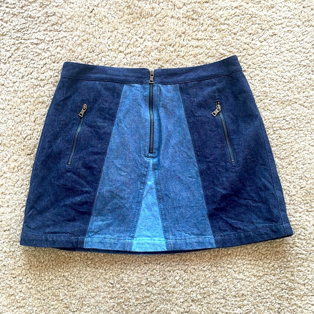 BCBG MAXAZRIA patchwork denim skirt size XS
